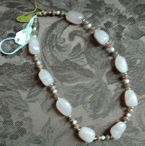 ROSE QUARTZ QUALITY NECKLACE! Gold filled clasp